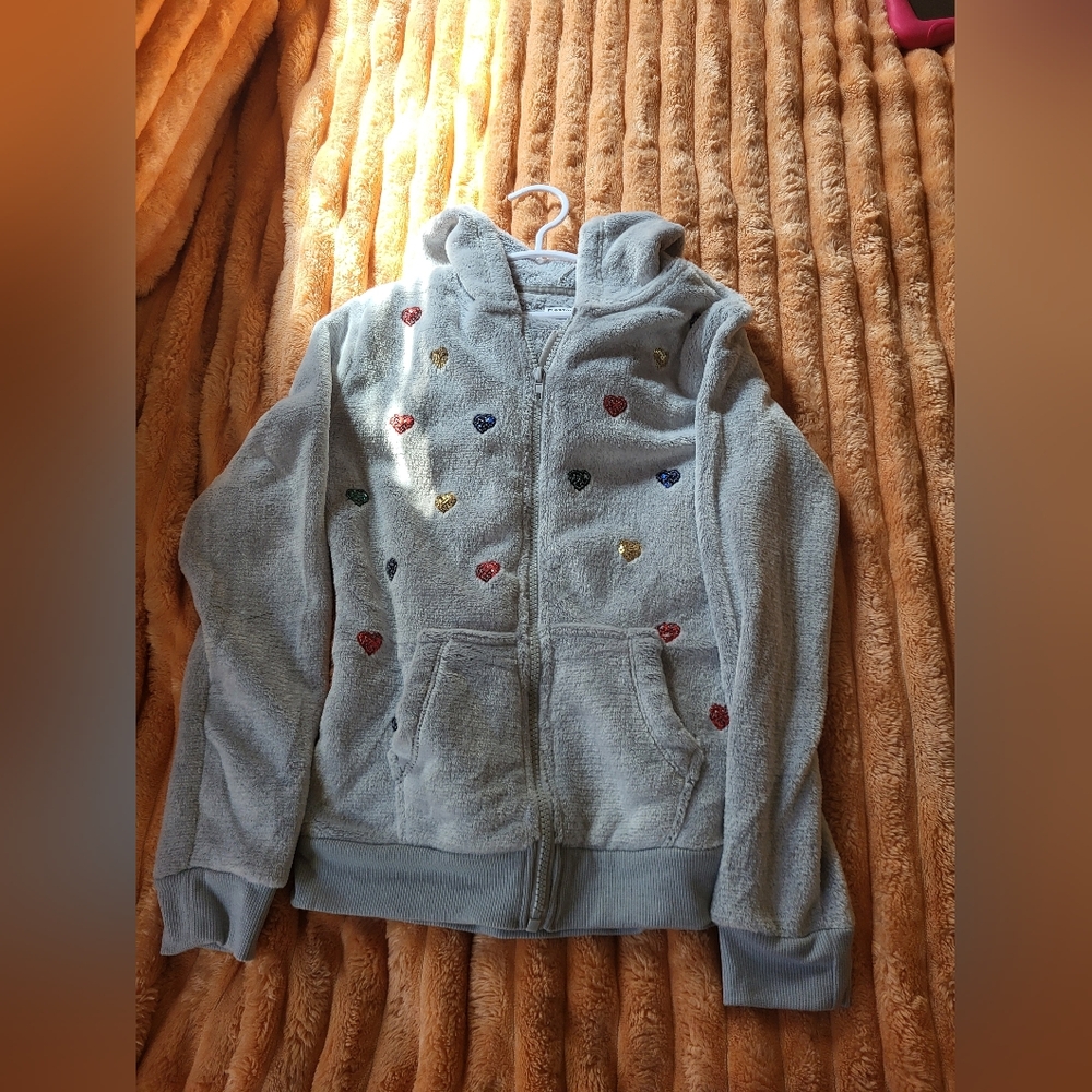 Zip up Hoodie Sweatshirt Soft Fuzzy Fleece Jacket with Pocket for Girls